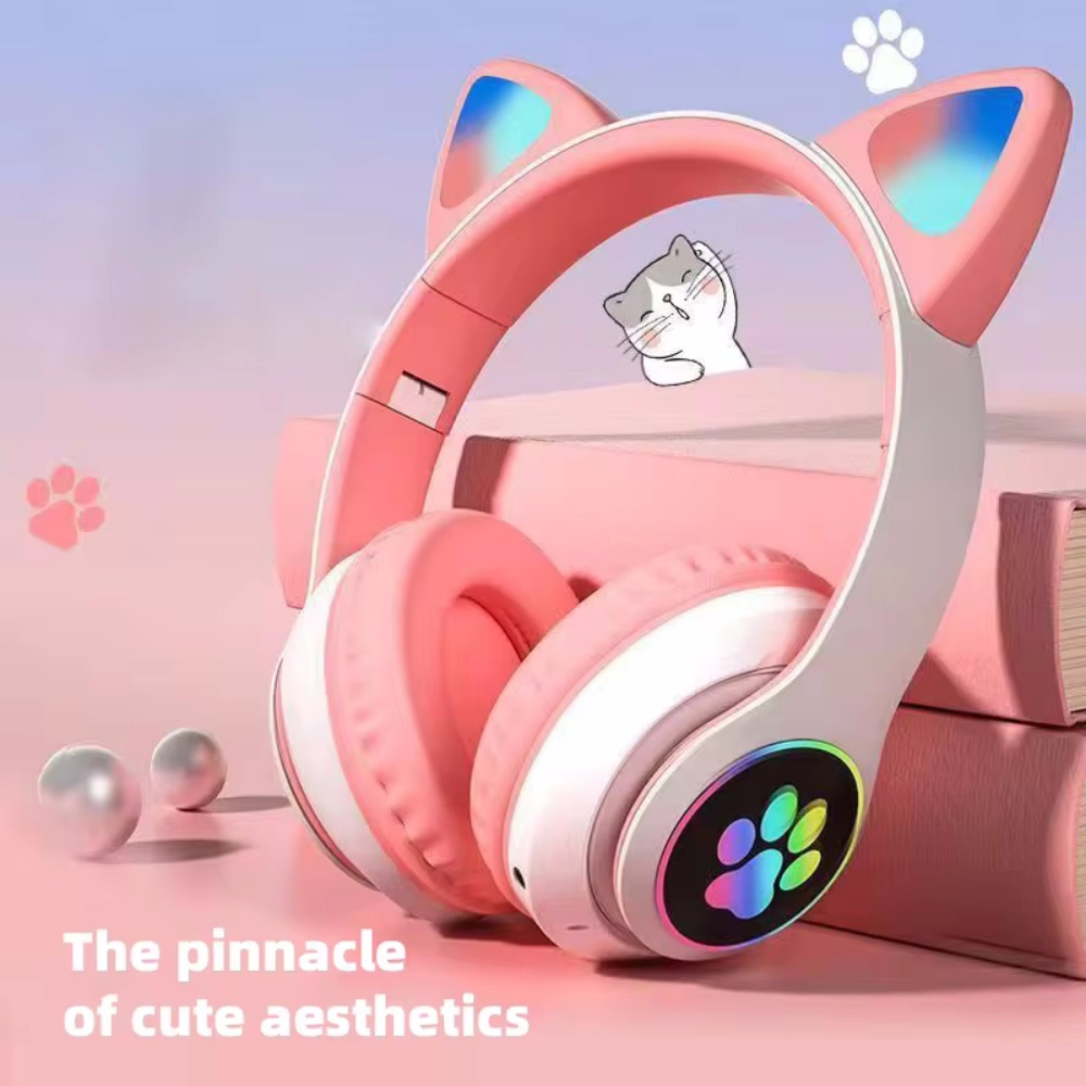 Cat Ear Bluetooth Headset Led - Cuffie Bluetooth Wireless Pieghevoli Over-Ear con